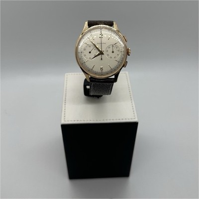 Zenith Vintage Chronograph Manual Wind Solid Gold White Dial