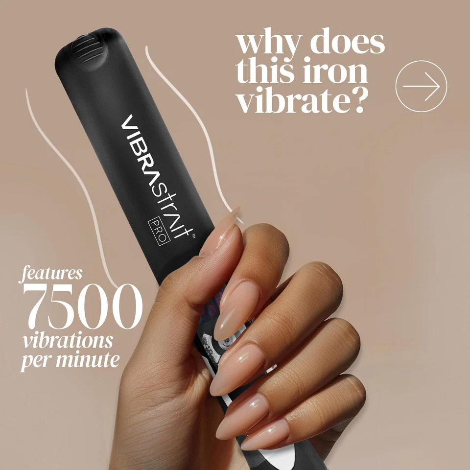 Pro Vibrating Ceramic Tourmaline Ionic Flat Iron, 1-inch - Fast, Frizz-Free C... - Image 2 of 4