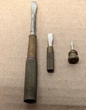 Vtg 3 in 1 Brass Nesting Screwdriver Set USA Flathead Gunsmith Machinist Tool 4"