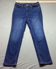 J Jill Denim High-rise Straight Leg Jeans Size 8P Dark Wash