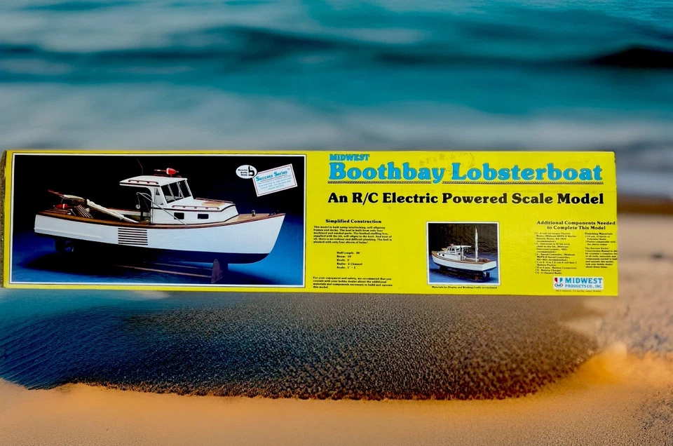 Vintage MIDWEST Boothbay Lobster 🦞 Boat - R/C Electric Powered Scale Model Kit! - Image 2 of 4