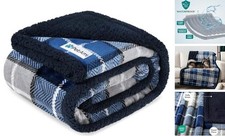 Waterproof Dog Blanket for Medium Large Dog Large 60 x 40 Inches Plaid Navy