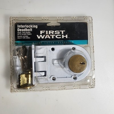 First Watch Security White Housing  Double Cylinder Interlocking Door Deadbolt