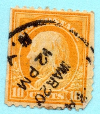 TIMBRE ETATS-UNIS 1917 BENJAMIN FRANKLIN SC 472 - Photo 1/2
