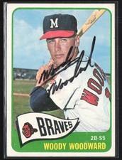 Woody Woodward 1965 Topps In-Person Signed Auto #487 Milwaukee Braves