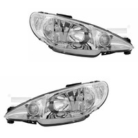 Scheinwerfer Set Rechts & Links H7/H7 FüR Peugeot 206 CC 2D 2A/C 2E/K