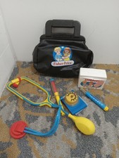 Vintage 1987 Fisher Price Medical Kit Toy Doctor Set W Bag and Assorted Tools