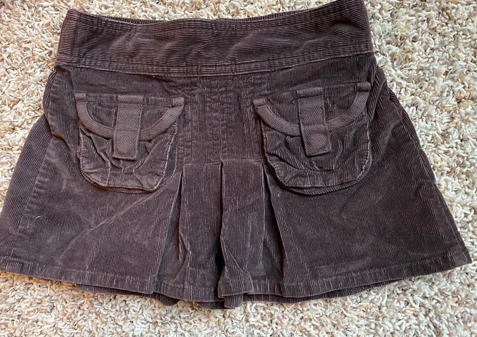 Girl 2pc Sz5 Outfit Set~Sweater Vest Top~Corduroy skirt~Fall~Winter~Orange~Brown - Image 3 of 4