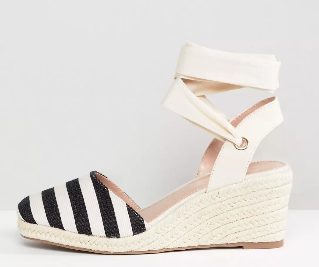 [Miss Selfridge] Stripe Espadrille Wedge Heel Sandals Size 7.5 -NEW- image 4