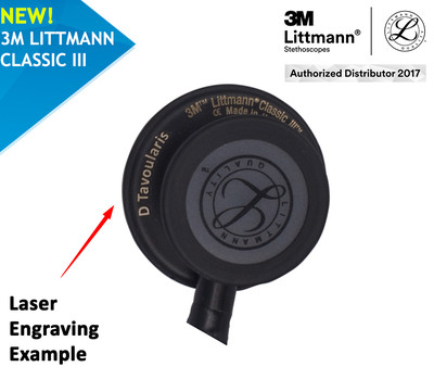 3M Littmann Classic III 5803 Stethoscope All Black - FREE Laser