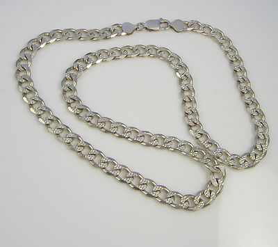 Estate Vintage Ornate Sterling Silver Embossed Link Chain