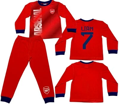 Arsenal Football Kids Pyjamas Boys & Girls Ages 4–12 – Personalisation Available