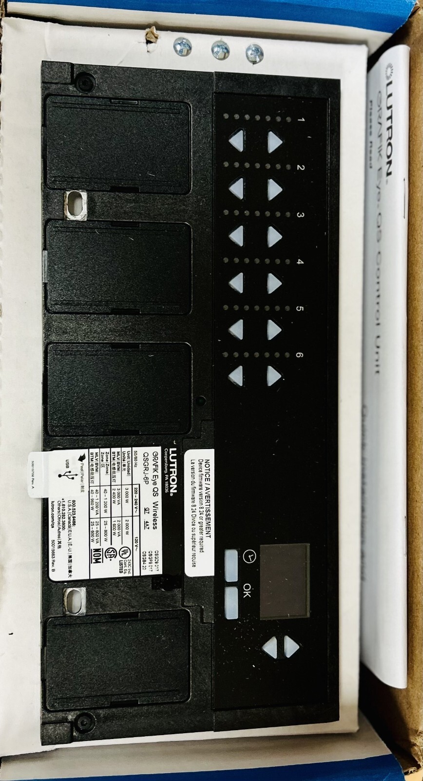 NEW! Lutron Grafik Eye QS 6 Zone Lighting Controller White QSGRJ6PWH eBay
