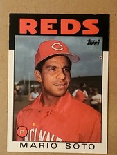 1986 Topps Baseball Mario Soto Error Card ( RARE INK ERROR ) 🔥ULTRA RARE🔥