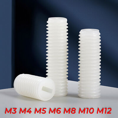 Gewindestifte DIN 551 Kunststoff Schlitz M3 M4 M5 M6 M8 M10 M12 Madenschraube