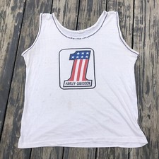 ULTRA RARE 70s Vintage Harley Davidson One Single Stitch Champion USA Tank Top L