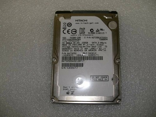250GB HGST Travelstar 7K500 (HTE725025A9A364) 2,5" (6,35cm), SATA2, 16MB