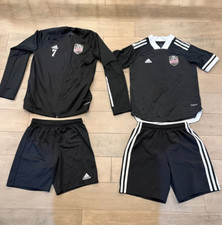 Adidas Bend FC Timbers Club Soccer Jersey Jacket Shorts Youth Kids M 11-12Y/152