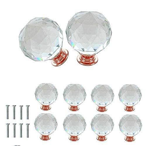 Hardware Crystal Glass Door Knobs Cupboard Pulls Handles Pack of 8 - Picture 1 of 3