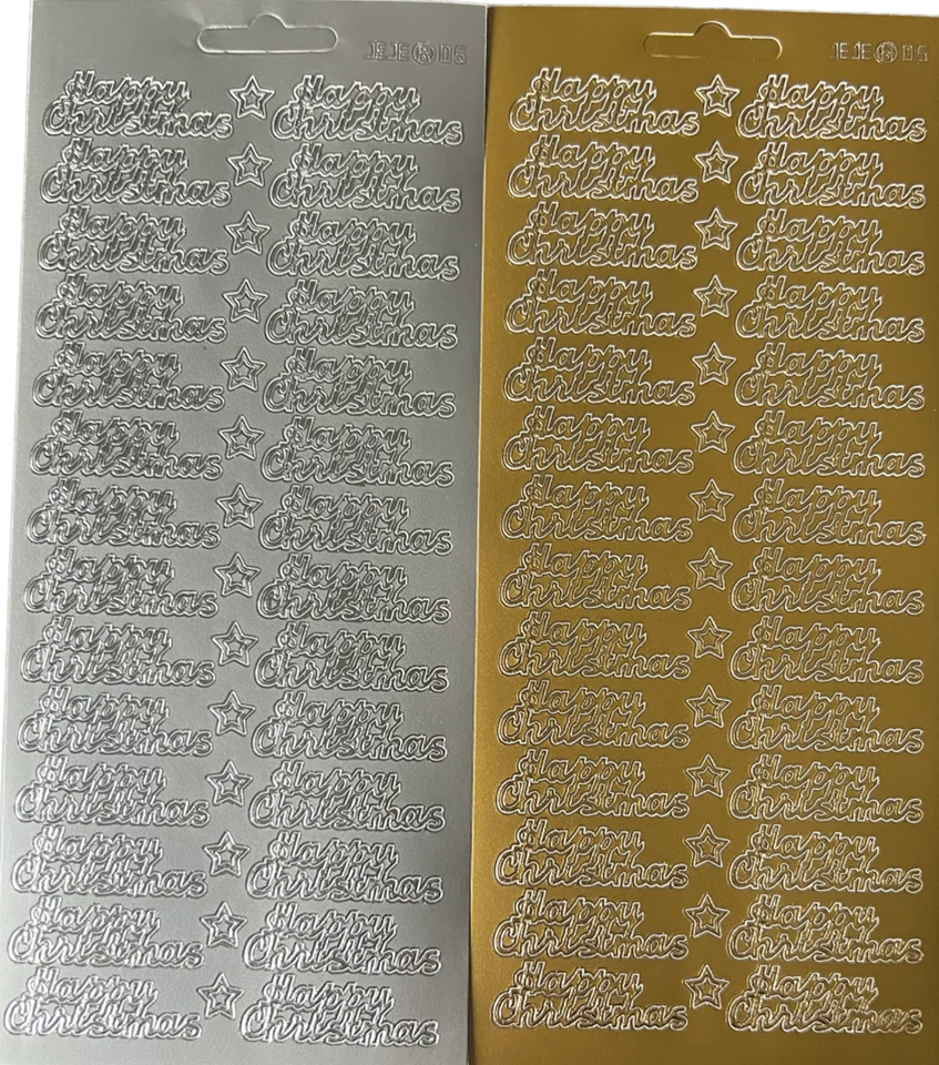 Happy Christmas Peel Off Sticker Sheet For Card Making Scrapbooking Crafts