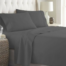 Home Bedding 1000 TC 100 Egyptian Cotton Select Item US Sizes Gray Solid