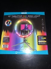 Bower 10" Tabletop RGB Selfie Ring Light Vlog Live Streaming Social Media Lamp