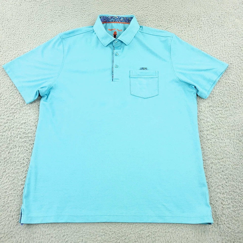 Camisa Polo Visconti Negra Para Hombres Azul Mediana Negocios Informal Oficina Viaje Preppy Foto 2 de 4