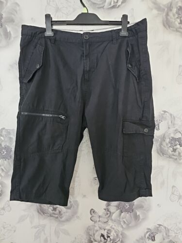 Mens XL PIERRE CARDIN Black Cargo Shorts W38 - 100% Cotton - Picture 1 of 8
