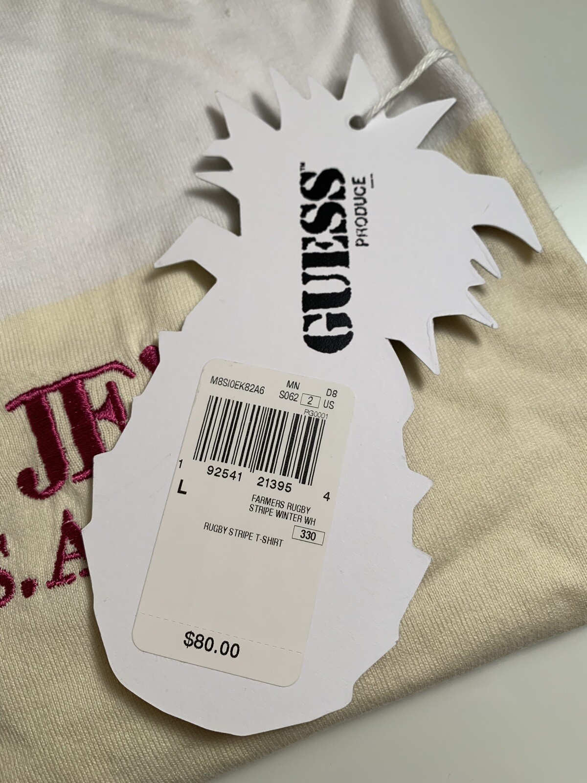 Guess Jeans Sean Wotherspoon Farmers Market Rugby Stripe Yellow White