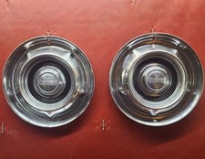 1958 Oldsmobile Dynamic Fiesta 88 98 Jetstar Hubcap 14 Wheel Covers Pair Black