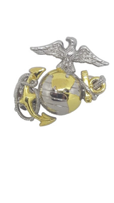 United States Marine Corps E2 Left Cap-Gold/Silver 1-¾ inches Lapel Pin P16362