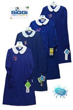 SIGGI Embroidered Blue Girl Elementary School Apron