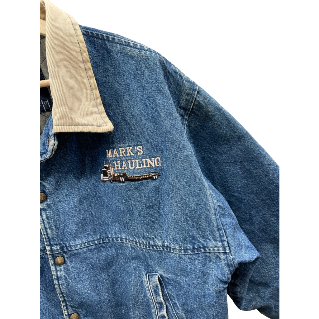 Vintage 1990's Pem Brand Mark's Hauling Denim Trucker Jacket Vintage 1990's Pem Brand Mark's Hauling Denim Trucker Jacket