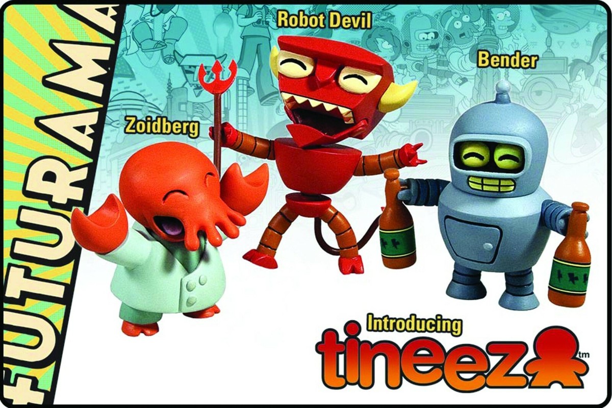 TOYNAMI FUTURAMA TINEEZ BENDER ZOIDBERG ROBOT DEVIL 3 PIECE FIGURE