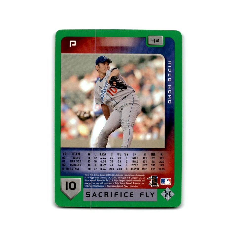2003 Upper Deck Victory Tier 1 Green Hideo Nomo Dodgers #42 - Image 2 of 3