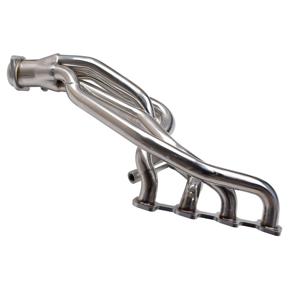 1 par de cabezales de escape aptos para 96-04 Ford Mustang GT 4,6 L V8 acero inoxidable Foto 2 de 4