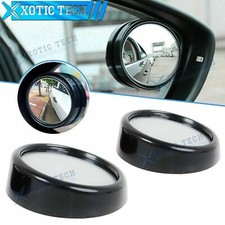 Black Round 2" Convex Stick On Rear-view Blind Spot Wide Angle Mirror Universal