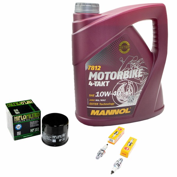 Wartungspaket 4L ÖL FüR Kawasaki GPZ 500 S EX500A GPZ 1987 ÖLfilter+ZüNdkerzen-image