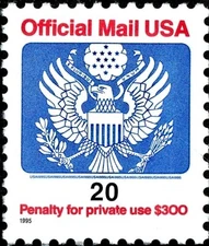 US #O155 MNH 1993 20c Stylized Eagle Shield Arrow Stars Official Mail