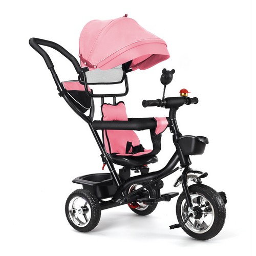 Baby Fahrrad 3-in-1 Dreirad Kinderdreirad Baby Kinderwagen mit schubstange - Bild 29 von 30