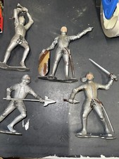 VINTAGE SIX INCH MARX FIGURES...set Of 4 SILVER KNIGHTS...