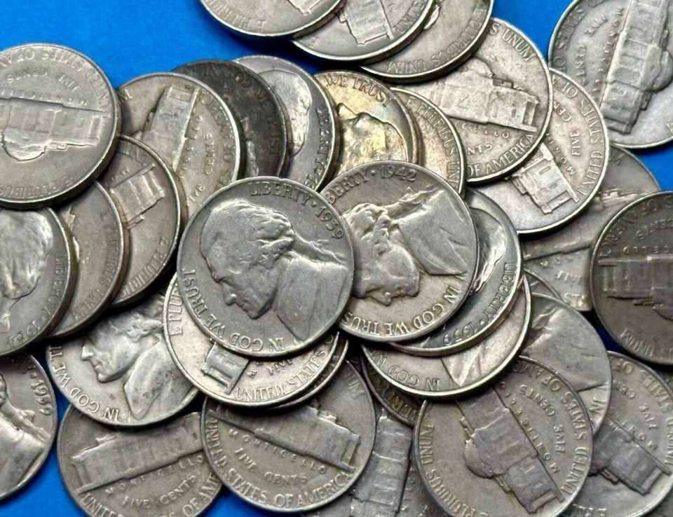 Estate Sale ~ Old Jefferson Nickels Roll of 40 U.S. Collectors Coins 1939-1964 - Image 2 of 4