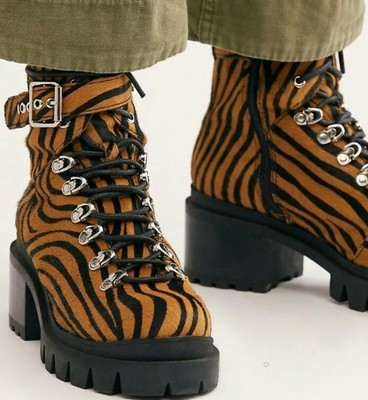cheetah print combat boots