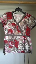Koi by Kathy Peterson Women's Size S Scrub Top Lightweight Floral Pre-owned