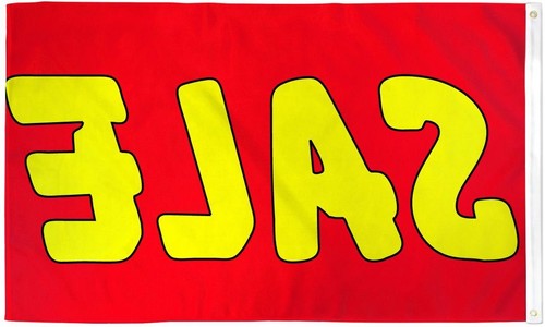 "SALE RED & YELLOW" flag 2x3 ft polyester banner sign RY - Picture 2 of 8