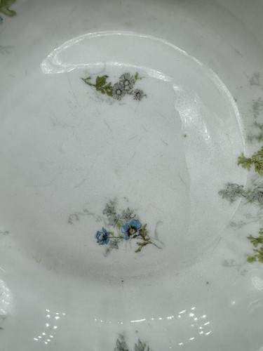 Antike Theodore Haviland Limoges Schleiger blaue Blumen flache Suppenterrine - Bild 10 von 17