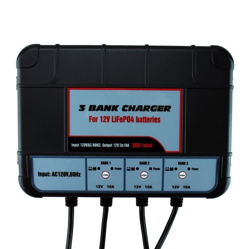 Banshee Lithium LiFePO4 3 Bank 12V 10AMP Battery Charger/Maintainer eBay