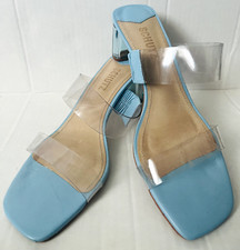 Anthropologie Schutz Ariella Acrylic Mid Heel Clear Blue Transparent 7.5