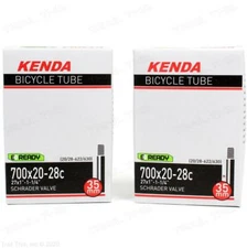2 Kenda 700 20-28c 35mm Schrader Tubes Road Hybrid Bike Inner Tubes Two-Pack