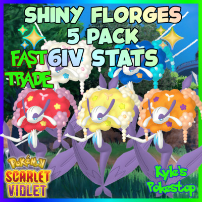   6IV SHINY FLORGES 5 PACK   POKEMON SCARLET & VIOLET EV'D    FAST  